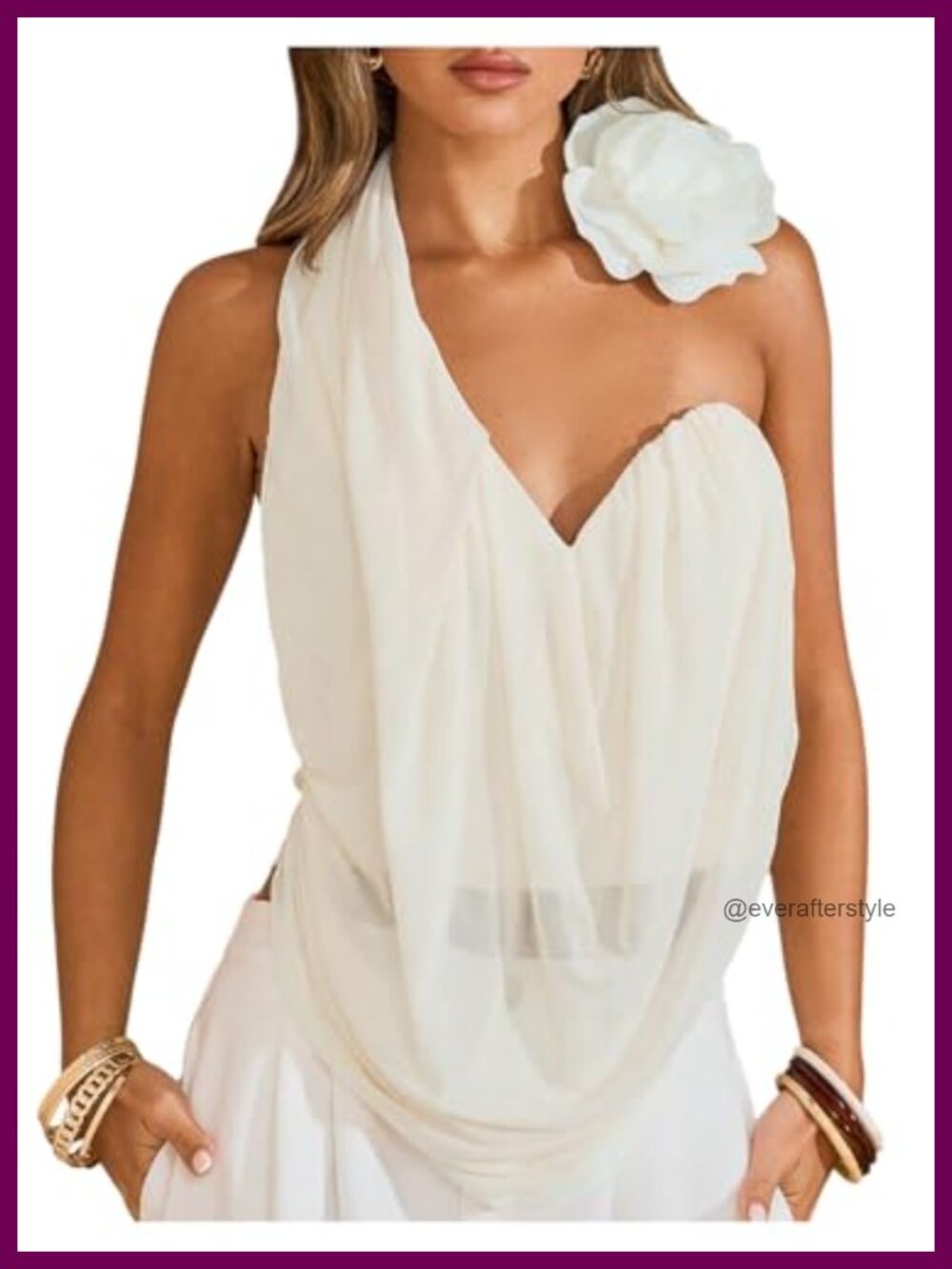3D Floral Asymmetrical Halter Blouse Sleeveless Backless Y2K Going Out Top